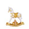 Resin Rocking Horse Christmas Ornament Home Figurine Table Decor Living Room Shelf Accent Gift For Friends And Women Festive