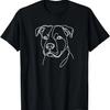Minimalist Dog Line Art Pitbull Lovers T-Shirt