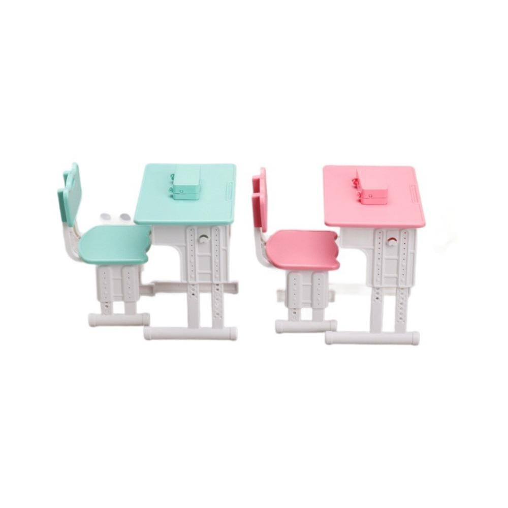 1set Chairs Furniture Model Simulated Dollhouse Desks Dollhouse School Desk Doll Accessories