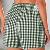 Women's Vintage Plaid Loose Casual High Waist Wide-Leg Shorts