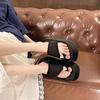 Small muffin cool slippers women's summer wear new fashionable thick bottom heightening skirt beach one-word drag