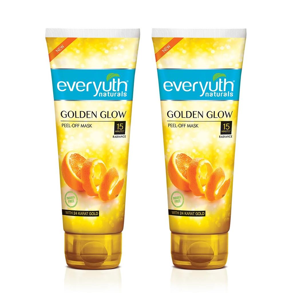 Everyuth Naturals Golden Glow Peel-Off Mask 100G Pack Of 2 For Instant Radiance And Deep Skin Cleansing