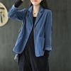 Womens Casual Turn Down Collar Long Sleeve Corduroy Cardigans Blazer Jacket