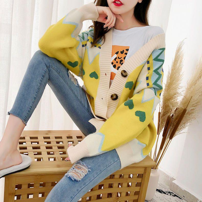 Knitted Cardigan Women's Autumn and Winter New Lazy Wind Loose Sweater Jacket