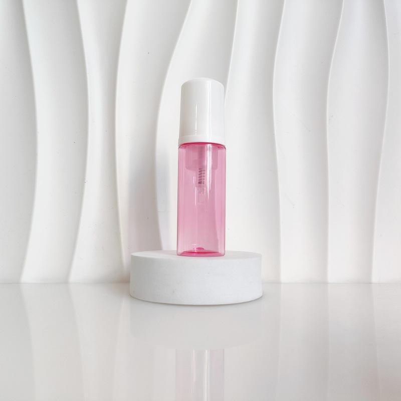 60ml Red Translucent Mousse Dispenser: Cosmetic Brush Foam Bottle for Face Wash and Travel Use