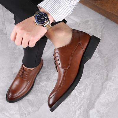 Mode Business Formal Lederschuhe Kleine Runde Zehe Lässige Herrenschuhe Schnürschuhe Hochzeitsschuhe Retro Derby Schuhe