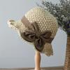 Vintage Summer Versatile Sun Hat Women's Elegant Bow Tie Straw Hat Outdoor Travel Beach Fashionable Countryside Style