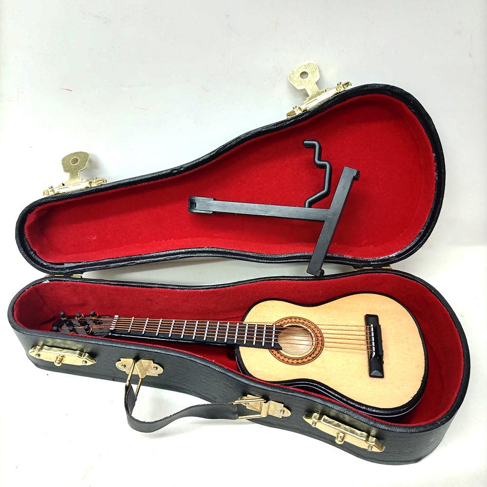 Exclusive Wooden Guitar Model Ornaments for Dollhouse Photography Props