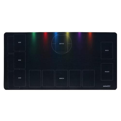 Mini2x TCG Pok?mon Card Playmat, Battlefield Half, 30x60cm, with Storage Bag (Half, Black)
