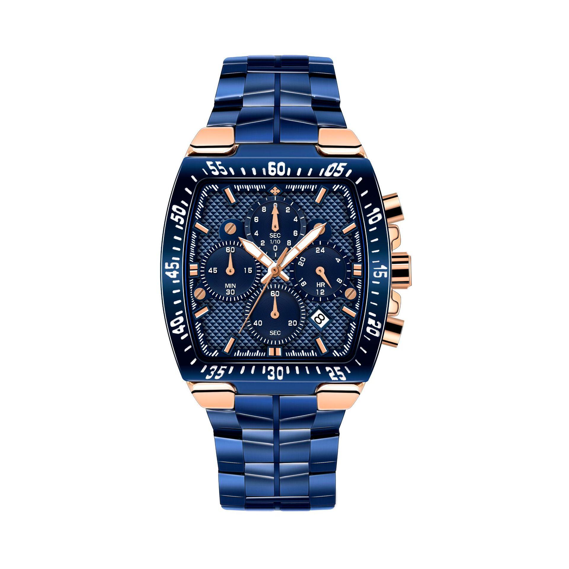 

Водонепроникний чоловічий годинник із кварцовим механізмом WWOOR Fashion Seven Hands Steel Remence