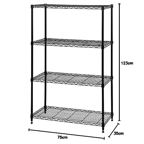 Iris Ohyama Color Metal Rack, Black, CMM-75124