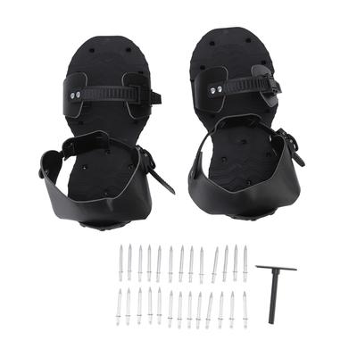 1 Paar Spikesandalen PU Gazonbeluchterschoenen Grasbeluchtergereedschap voor Tuinplanten Gezondheid Zwart