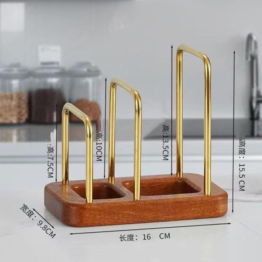 Drewniany stojak na deski do krojenia, stojak na pokrywki do garnków, stojak do przechowywania ociekacza, stojak do przechowywania desek do krojenia, nowa pokrywka do garnka, podkładka na blat kuchenny