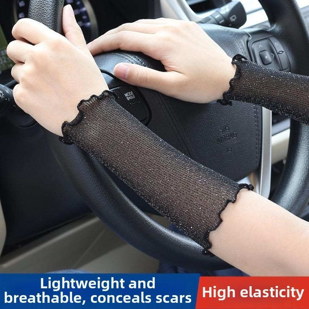

Lace Wrist Cuffs Ruffled Floral Bracelet New Hand Sleeve Women Single Layer Black