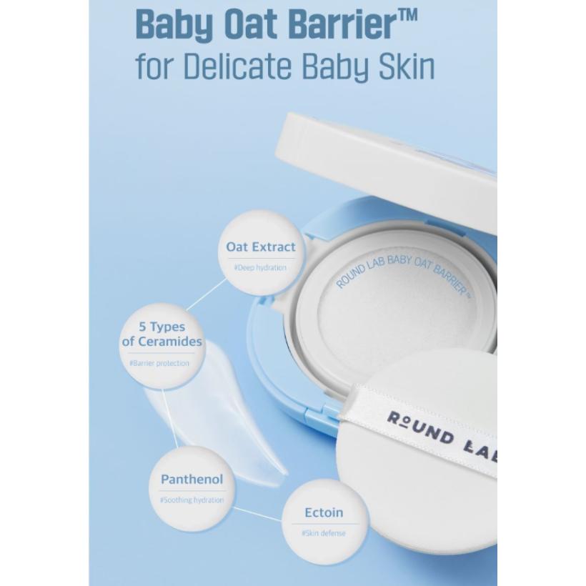 ROUND LAB Cushion Solar Suave para Bebé SPF50+ PA++++ 16g Proteção UV Suave e Cuidado Calmante