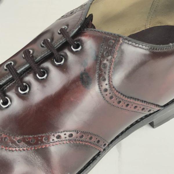 80s Vintage Johnston & Murphy leather saddle shoes hole-cut red brown size 28.0(USED)