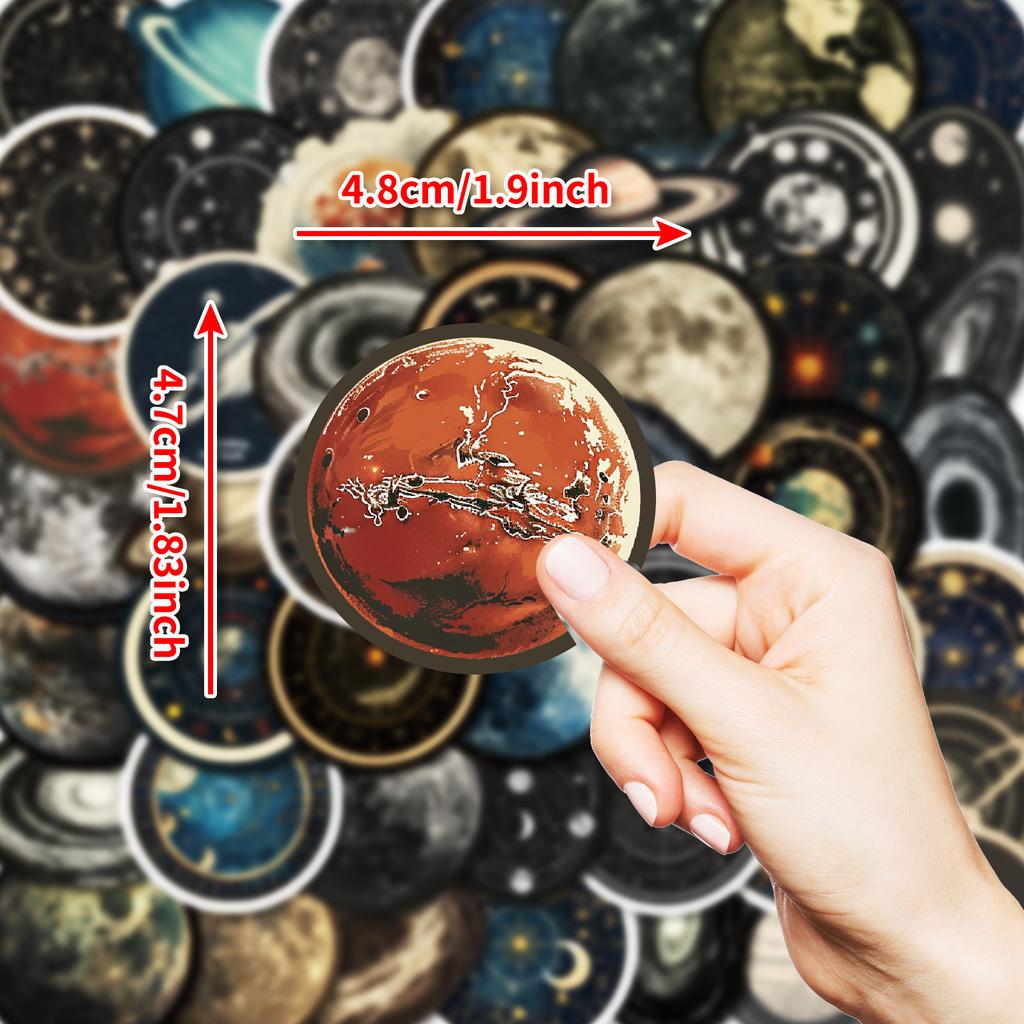50PCS Space Literature Stickers, Time Travel Sci-Fi Decals for Laptop, Luggage & DIY Decoration