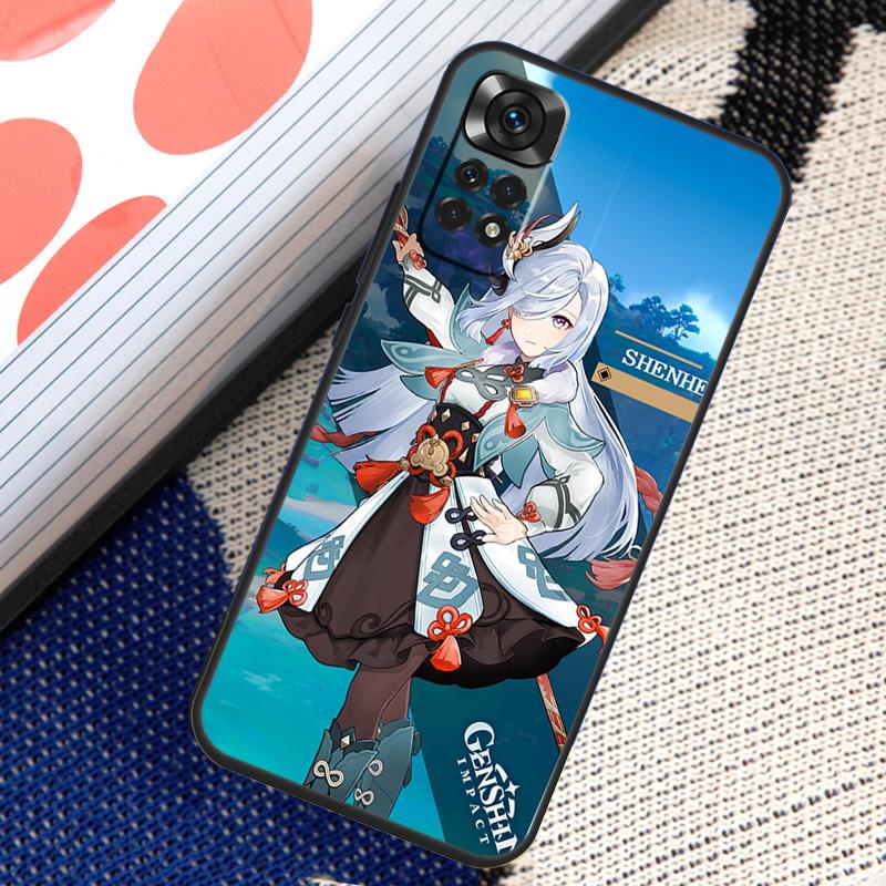 Genshin Anime Shenhe Case For Xiaomi Redmi Note 10 11 Pro 8 9 12 Pro 11S 10S 9S Redmi 9 10 12C 9C 10C Back Cover