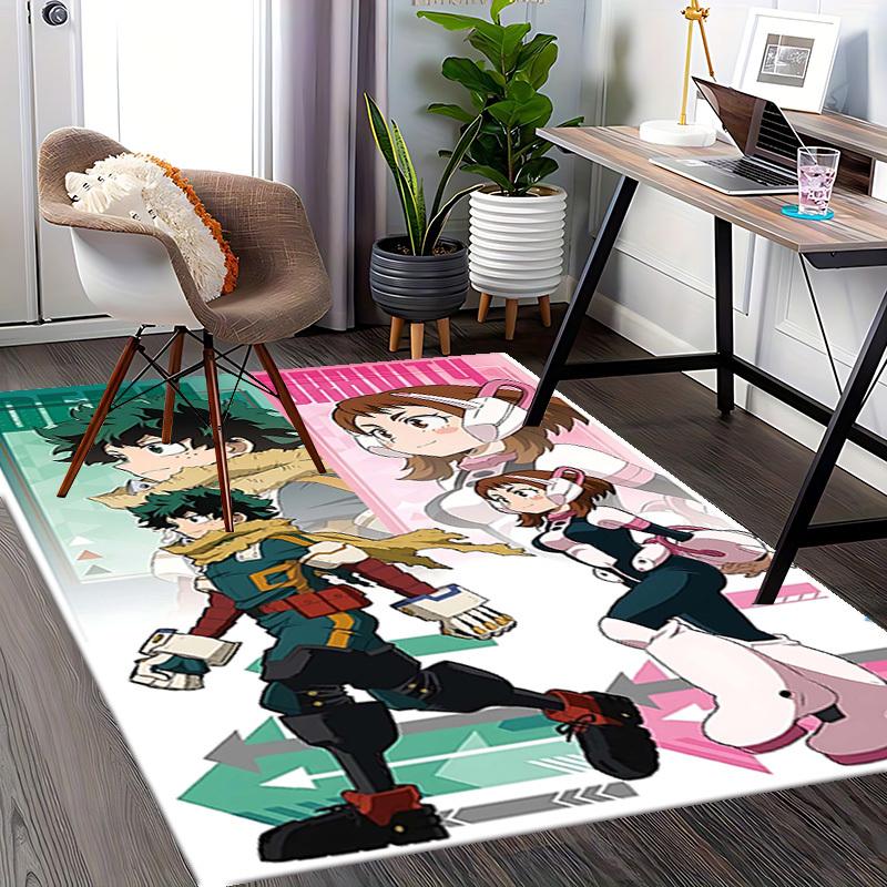 1pc My Hero Academia Gravity Chair Mat - Anime Cartoon Design Office Desk Pad, Non-Slip Carpet for Home Decor, Living Room, Bedroom, Game Room, Birthd