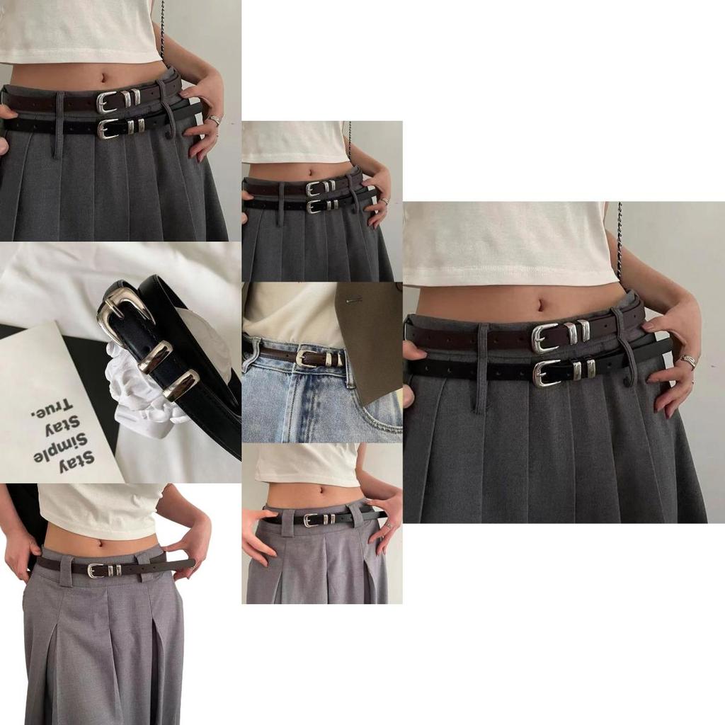 Stylish Korean Women's Simple Adjustable Metal Circle Belt For Skirts And Dresses