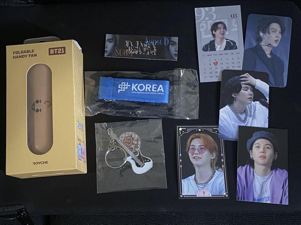 [USED] BTS Min Yoongi SUGA Compact Handy Fan BT21 Shooky