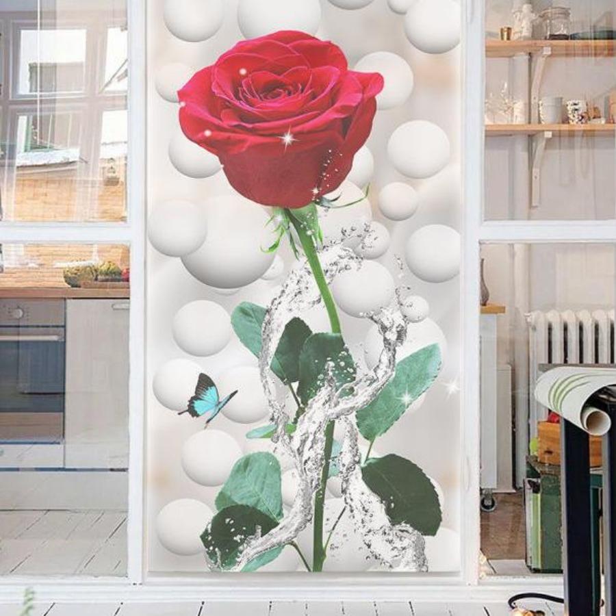 Badezimmer-Glasaufkleber, Badezimmer, durchscheinend, undurchsichtig, antitransparent, Balkonfenster, Verdunkelungsglasfolie, mattiert, Anti-Peep