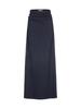 Wave Seoul H-Line Stretch Long Skirt Deep Navy