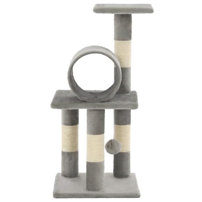 VidaXL Arbre à chat avec griffoirs en sisal 65 cm Gris