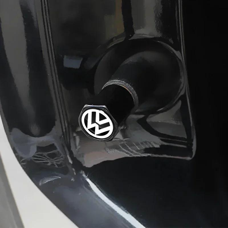 B6 VW For Volkswagen 4Pcs Car Valve Caps Wheel Tires Air Tyre Stem Protective Cover For Volkswagen Golf Jetta Tiguan Touran TSI