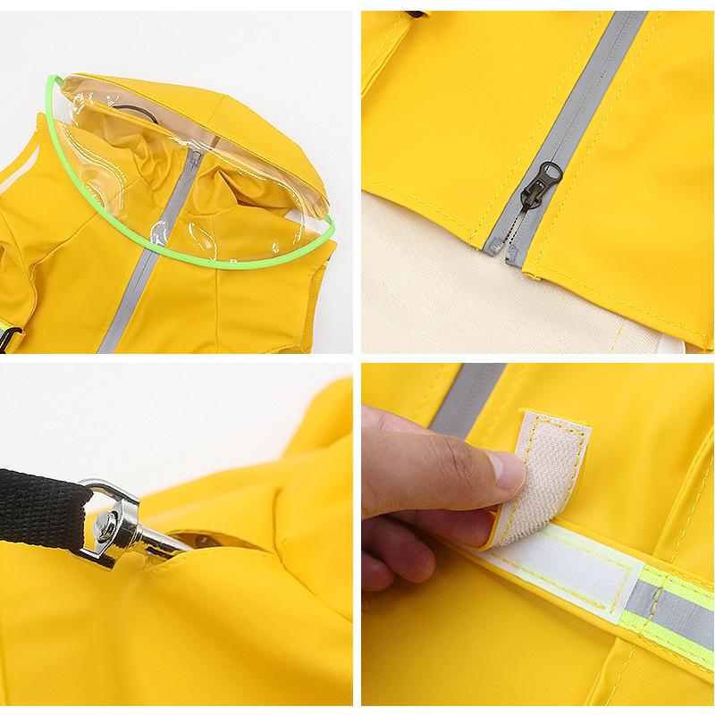 Can Lead Dog Raincoat, Small Dog Large Dog Universal Can Wrap Foot Straps Take Along Summer Pet Clothes