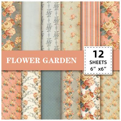 12 Pieces Of Material Paper, Hand Account Decorative Paper Diy Pattern Background Paper, Floral Pattern Card