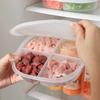 Recipiente de Armazenamento de Alimentos para Geladeira com 4 Compartimentos e Tampa Selada Crisper para Conservação de Alimentos Frescos Caixa de Armazenamento de Carne Organizador Espaçador de Frescor