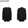 BITCED Autumn/Winter Women's Knitwear Solid-Colour Pocket Cardigan Sweater
