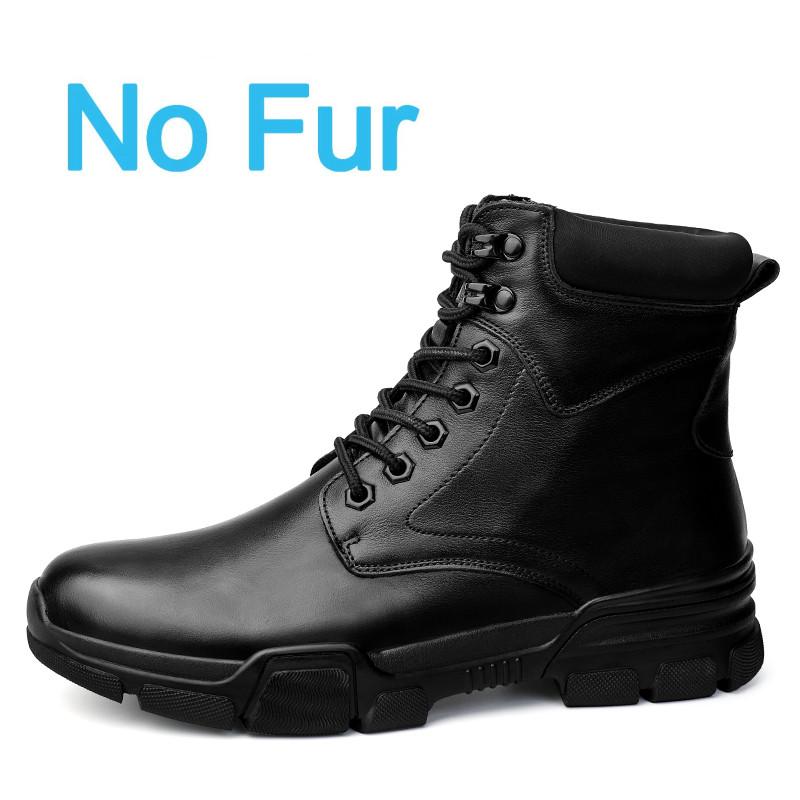 Genuine Leather Men Boots Thick Bottom  Tactical Boots Black All-Match Casual Boots for Men Shoes Design Motorcycle Boot