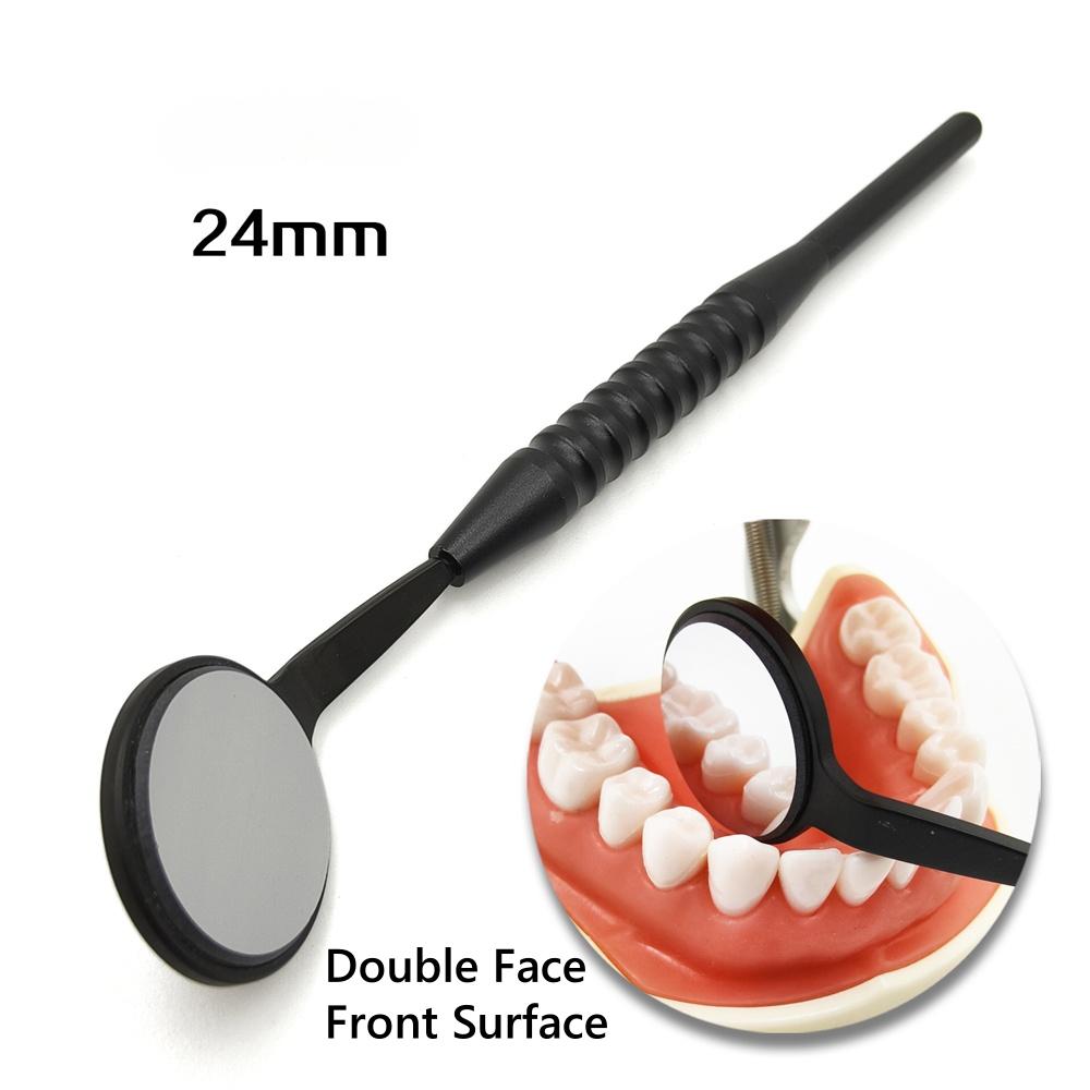 Dental Odontoscope Front Surface Mouth Mirror with Handle Oral Care Examination Hygiene Glass Rhodium Mirror