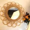 Naturrattan Innovative Kunst Dekorativer Schminkspiegel Ankleide Wohnzimmer Badezimmer Wandbehang Handwerk