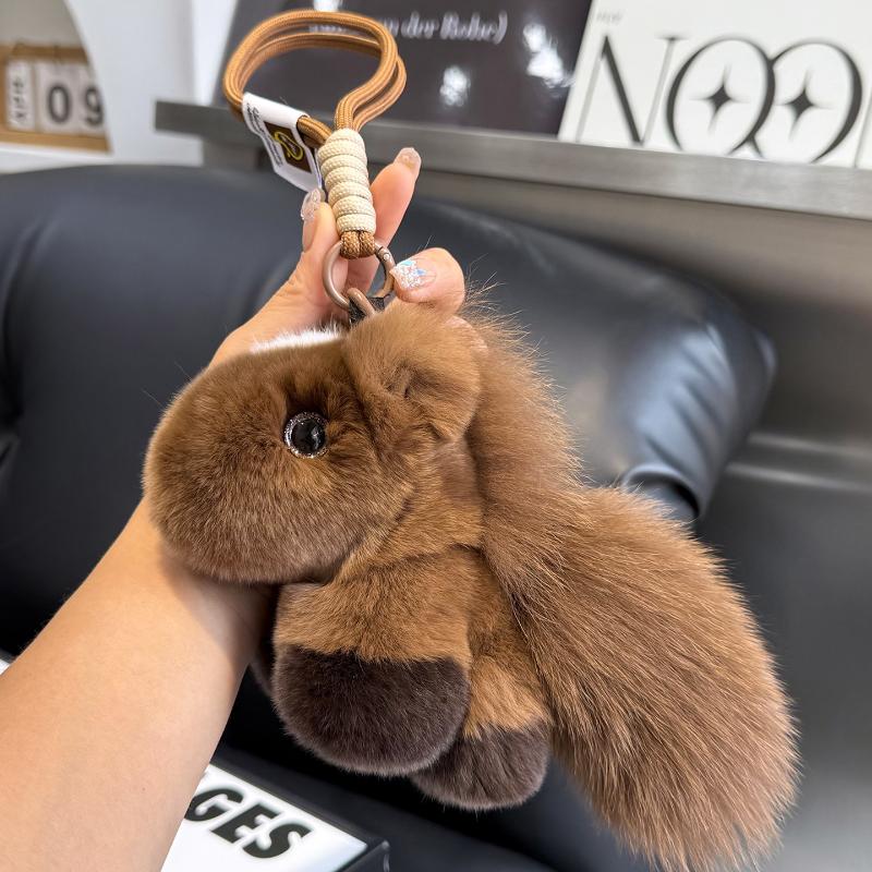 Rex Kaninchenfell Tierkreiszeichen Pferd Schlüsselanhänger Plüschtier Kawaii Pony Puppe Tasche Anhänger Dekoration Rucksack Hängend Jahresgeschenk