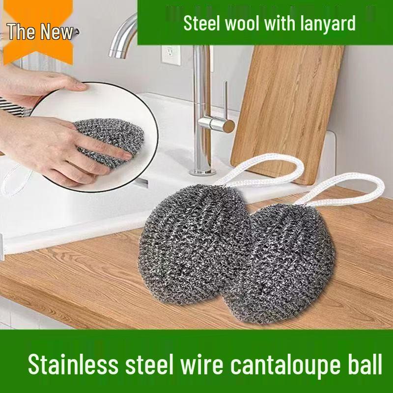 Stainless Steel Wool Cleaning Ball with Lanyard, Large 30g - Ideal for Kitchen, Pot, and Dishwashing Tasks