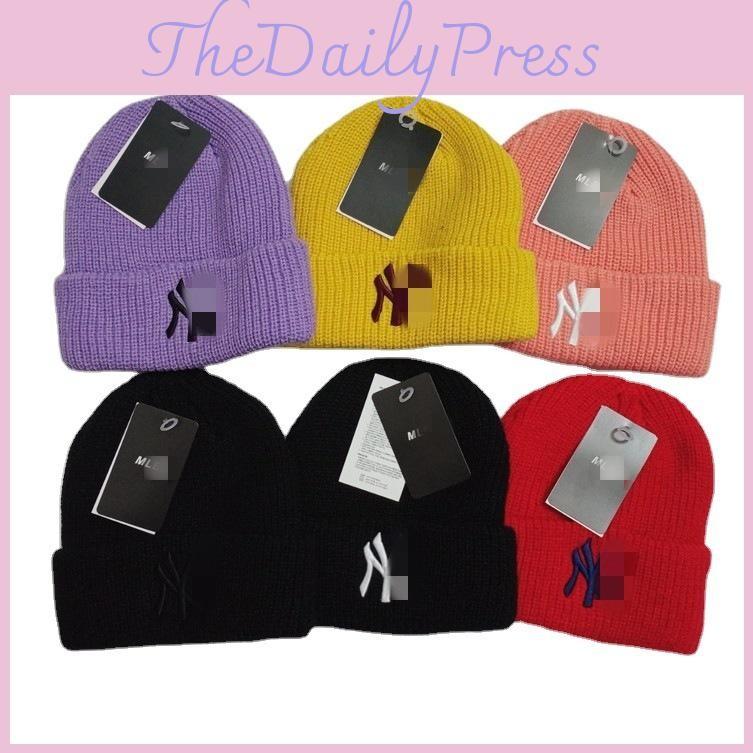 Embroidery Girl Knitted Cap Black Hat No Brim Warm Beanie Winter Casual Wear