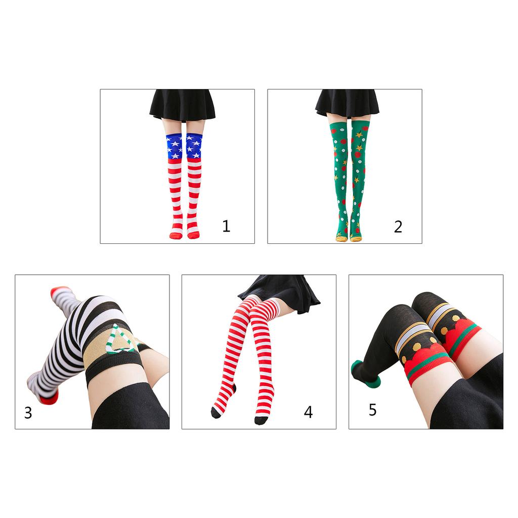 Halloween Thigh High Stockings Stars Striped Over the Knee Socks Striped Stockings Polka Dot Stockings Long Socks