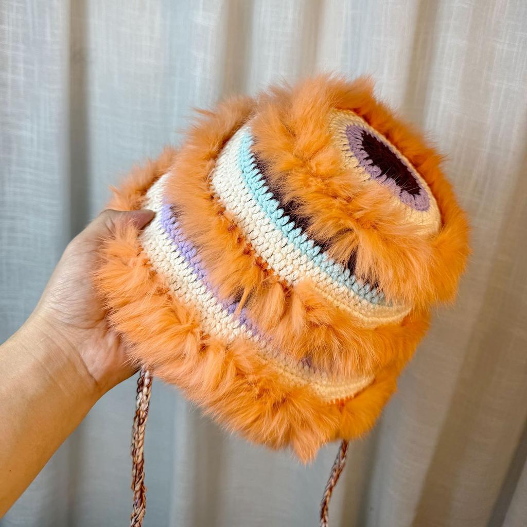 Rabbit Fur Knitted Hat for Women New Autumn and Winter Plush Fisherman Hat Fashionable and Versatile Face Showing Small Woolen Basin Hat