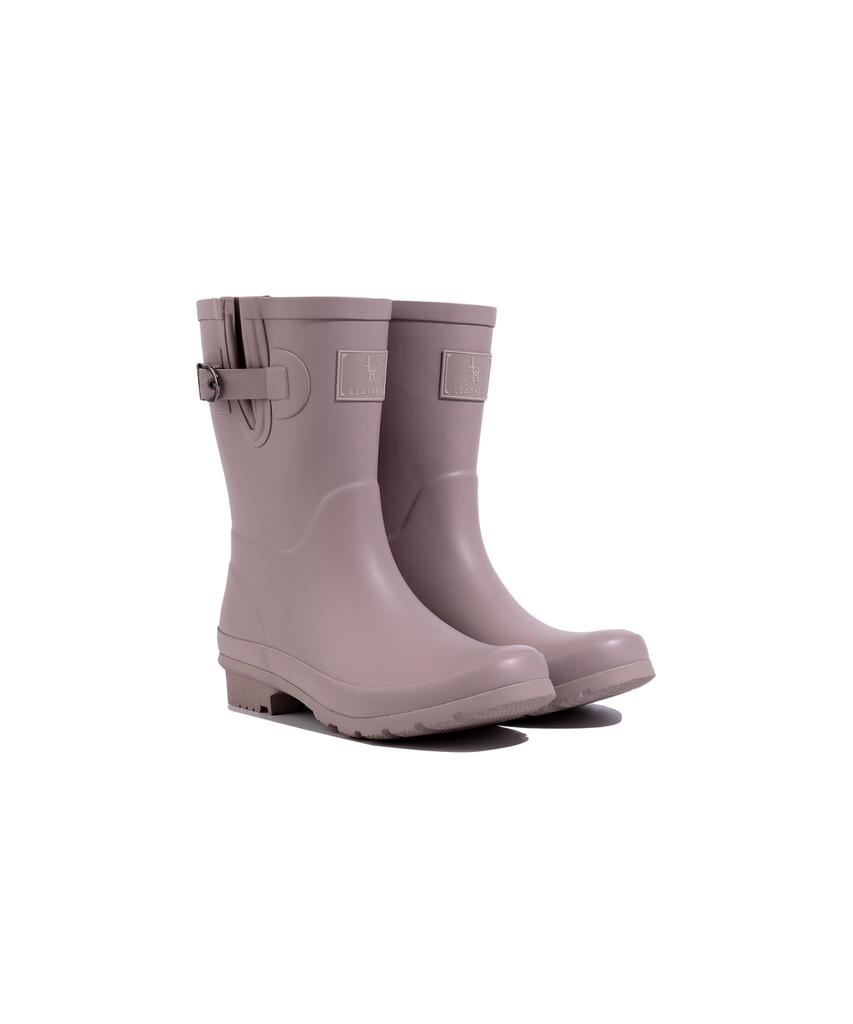 Leathery Melting Plain Rain Boots [3 Colors]