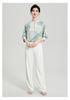New Chinese Summer Stand Up Collar Mulberry Silk T-shirt
