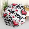 1pc Love Hearts Pattern Automatic Folding Umbrella Durable Iron Frame,All Seasons Home Travel Outdoor Multifunctional Umbrella yy251115173
