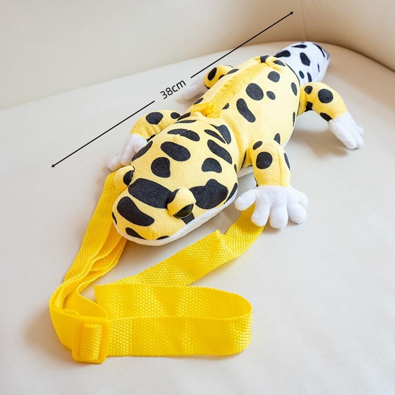 38cm Simulation Leopardgecko Plüschkissen Weiches Kuscheltier Puppe Realistisches Heimdekor Niedliches Tier Spielzeug Für Kinder Jungen Geschenk yellow