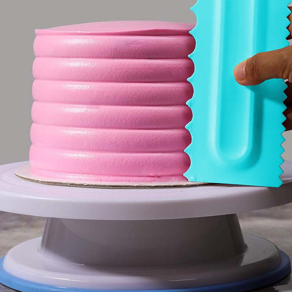 Cake Edge Smoother Comb Cake Decorating Edge Cream Scraper PP Plastic Spatula Baking Tool
