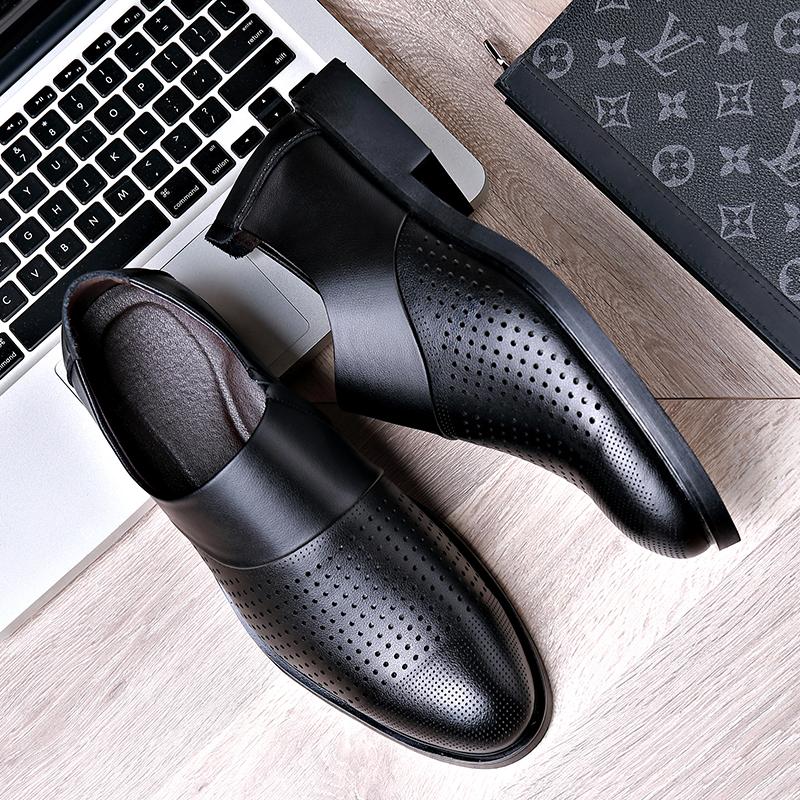 Fashion High Quality Casual Leather Shoes for Men Wedding Outdoor Business Casual Office Work Shoes Classic Breathable Walking Shoes