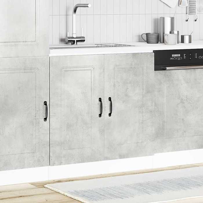 VidaXL Meuble bas pour évier Kalmar gris béton bois ingénierie 853451