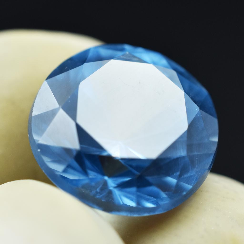 Natural Blue Sapphire Loose Gemstone Round Cut 7.5 Ct September Birthstone for Gem Collections