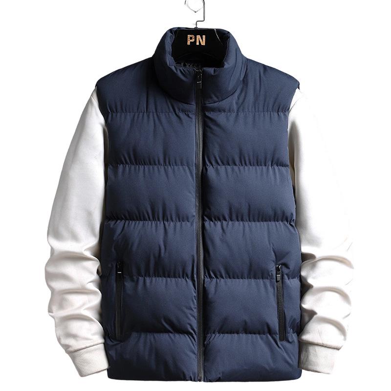Мужской зимний повседневный хлопковый жилет 2025 - Толстый, свободного кроя, стильный. M